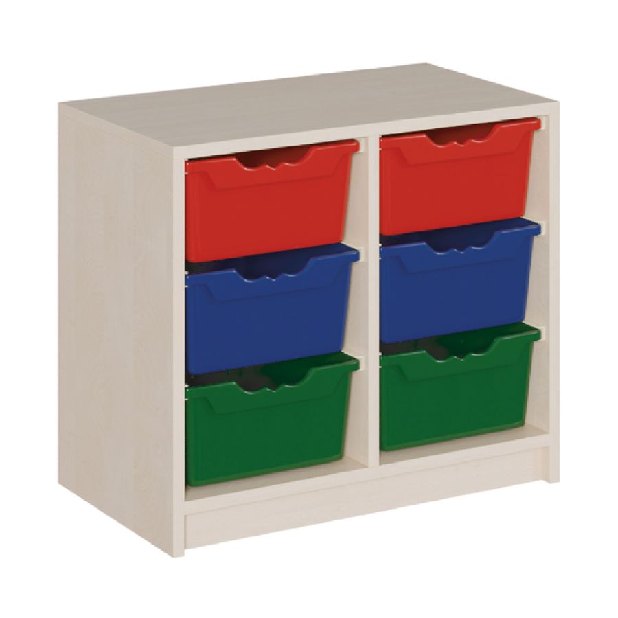 ErgoTray Regal mit Sockel, 6 hohe Boxen, B 70,5 x H 60 x T 40 cm