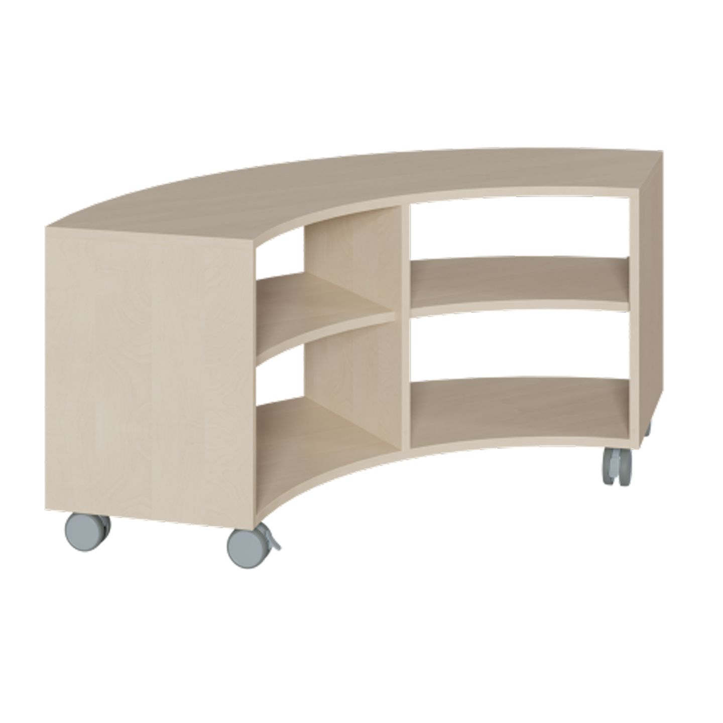 Viertelkreisschrank ohne Rückwand, B 140 x H 62,5 x T 57 cm