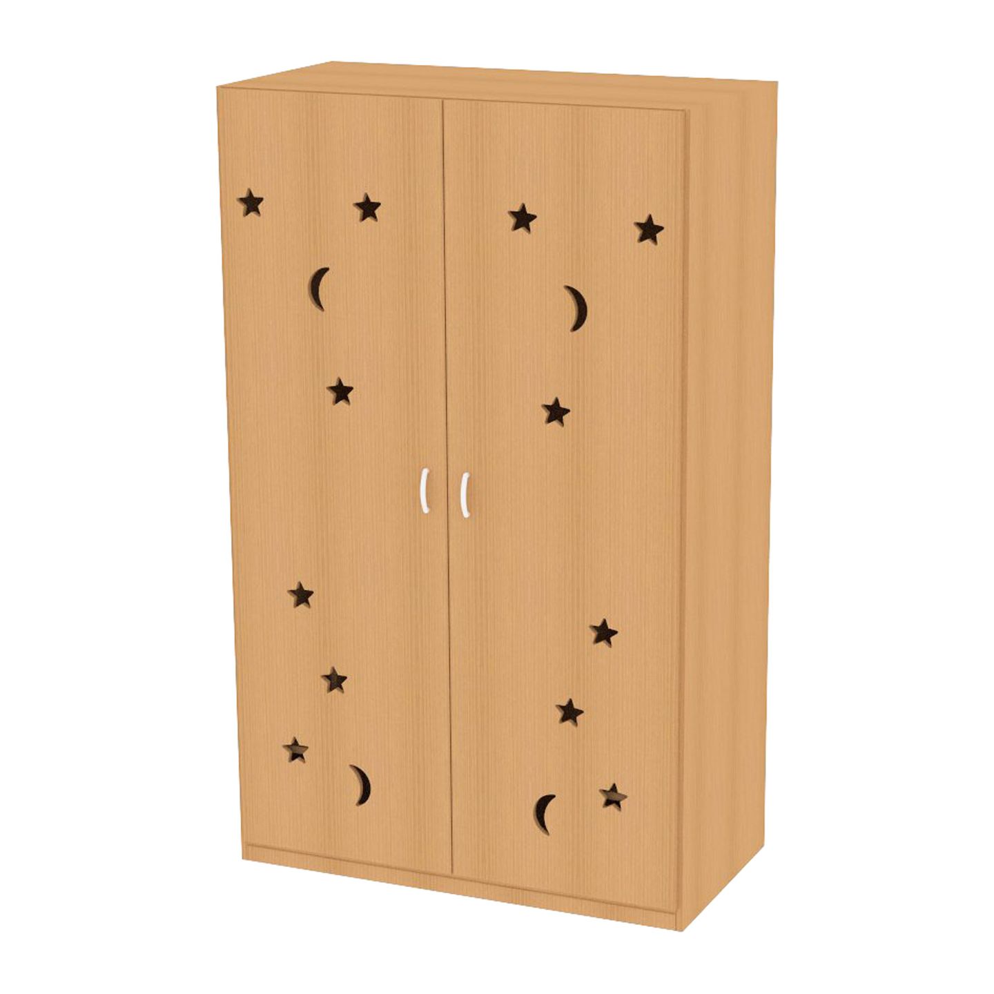 Liegepolster-/Deckenschrank mit Doppeltüren Mond und Sterne, für 10 Liegepolster, Grundmodell, Breite 120,1 cm