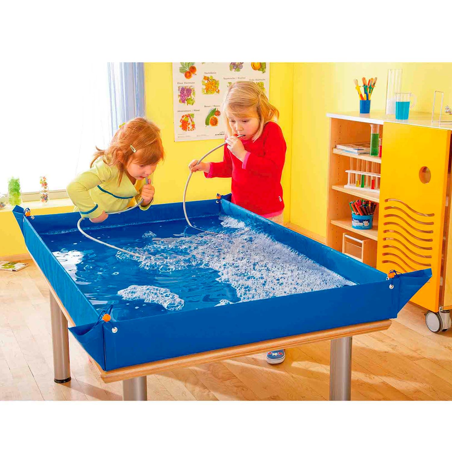 Kreativ- und Experimentierplane blau, L 120 x B 80 x H 12 cm