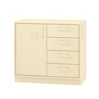 Tür-/Schubladenschrank mit Sockel, Furnier, B 90 x H 80 x T 40 cm