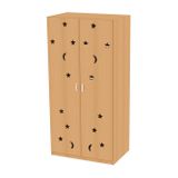 444.339.058K - Liegepolster-/Deckenschrank mit Doppeltüren Mond und Sterne, für 8 Liegepolster, Grundmodell, Breite 96,6cm