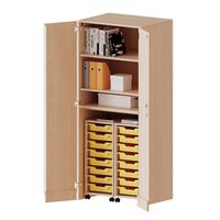 Garagenschrank, mit 2 Rollcontainer mit je 8 flachen Boxen, B 80 x H 190 x T 60 cm