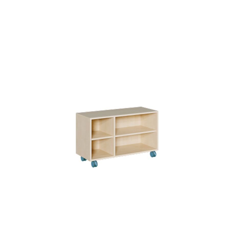 Raumtrennregal fahrbar, B 105 x H 62,5 x T 40 cm