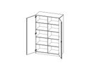 Schrank mit Sockel und 2 Türen abschliessbar, Mittelwand, 8 Einlegeböden, B 120 x H 190 x T 60 cm