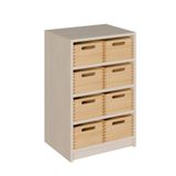 460.002.195K - Schrank mit 8 hohen Massivholzkästen, B 52 x H 80 x T 40 cm