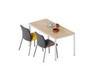 Rechtecktisch, B 140 x H 72 x T 70 cm, Melaminharz-Belag, Tischbeine aus Stahl