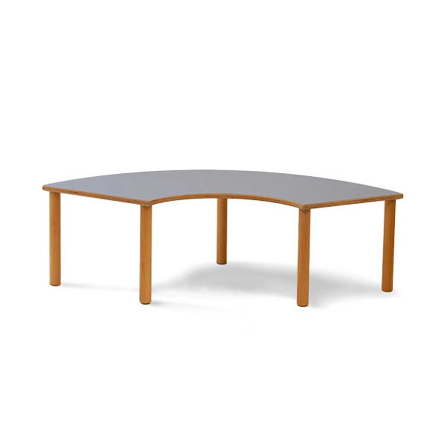 Allround-Tisch Drittelkreis, B 173,2 x H 57,5 x T 80 cm, HPL-Belag, Gleiter
