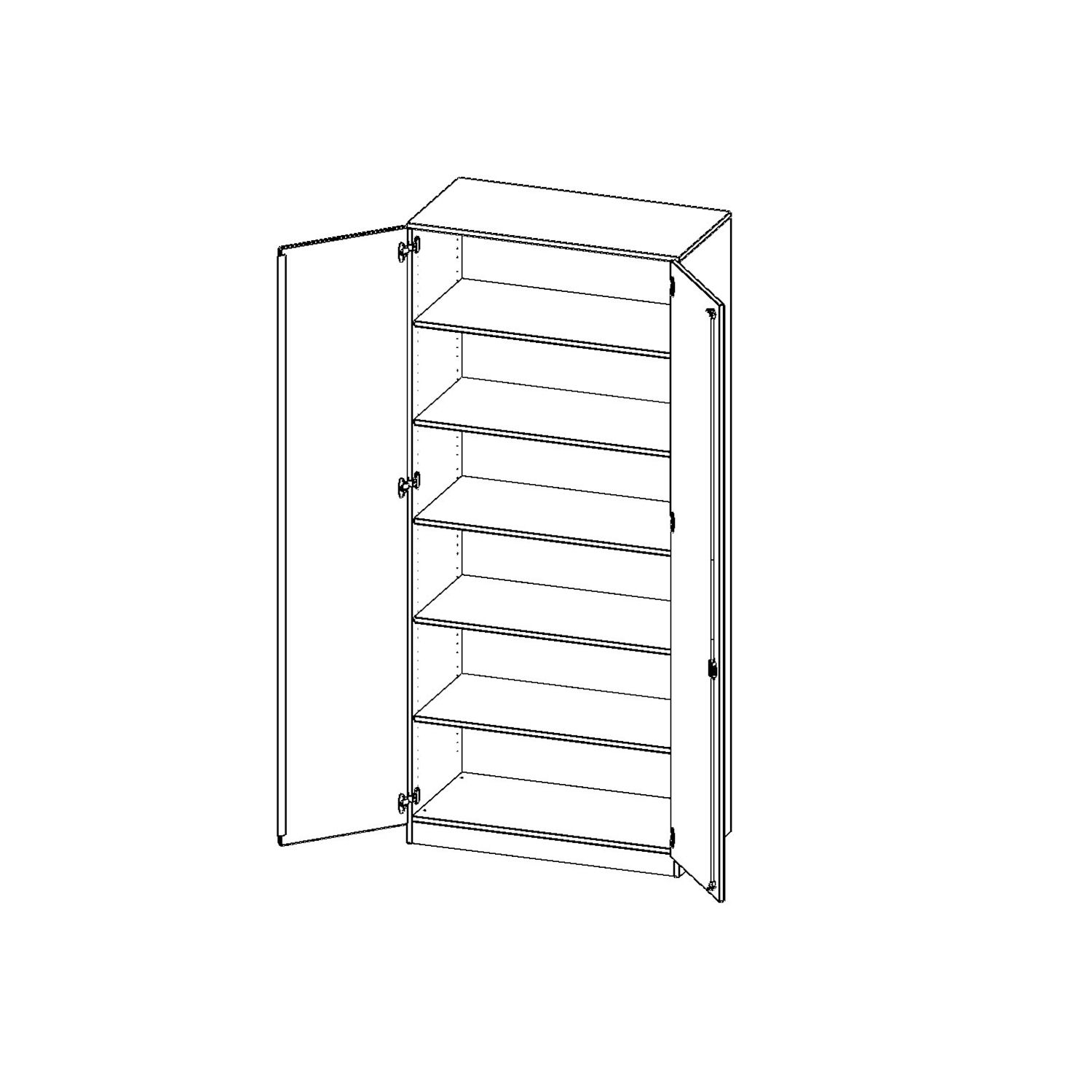 Doppeltürenschrank, B 100 x H 226 x T 40 cm