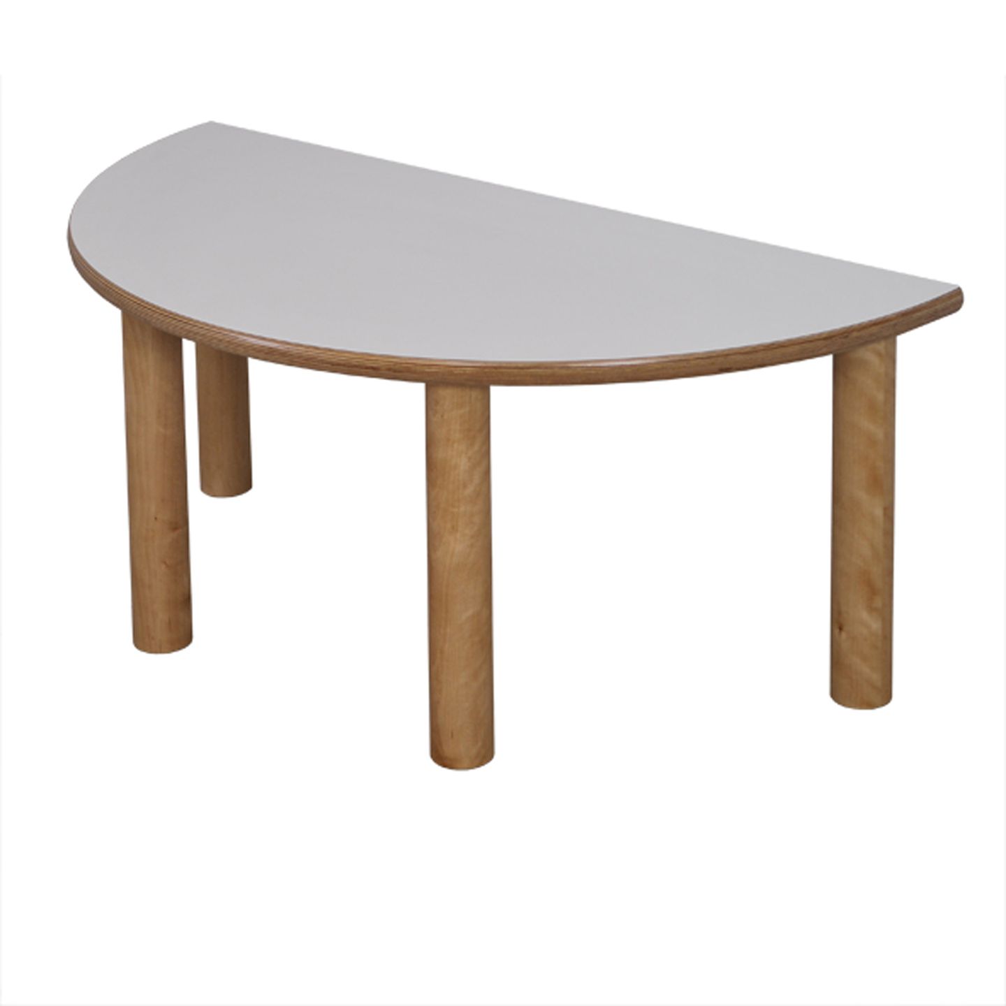 Allround-Tisch halbrund, Ø 120 cm, Höhe 52,5 cm, HPL-Belag, Gleiter