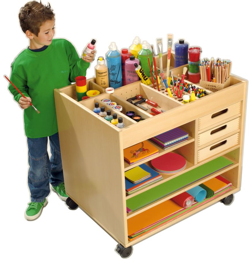 Atelierwagen in Buche, B 81 x H 76 x T 60 cm