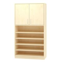 Regal-/Türenschrank mit Sockel, Furnier, B 100 x H 180 x T 40 cm