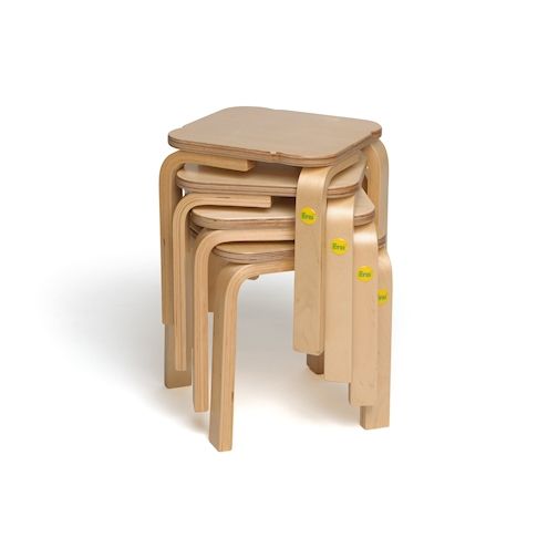 Formholz-Hocker zerlegt, Sitzhöhe 30 cm