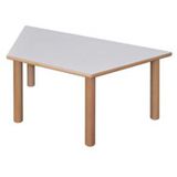 410.003.688K - Allround-Tisch trapezförmig, B 120 x H 57,5 x S 60/60/60 cm, HPL-Belag, Gleiter