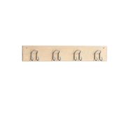 Hakenleiste Birke mit 4 Haken, B 80 x H 12,8 x T 6 cm