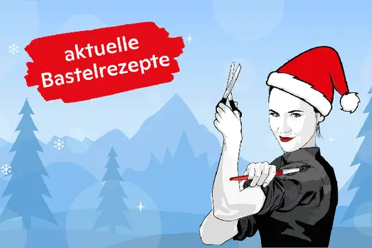 Bastelexpertin Klara Kleister mit Samichlaus-Mütze
