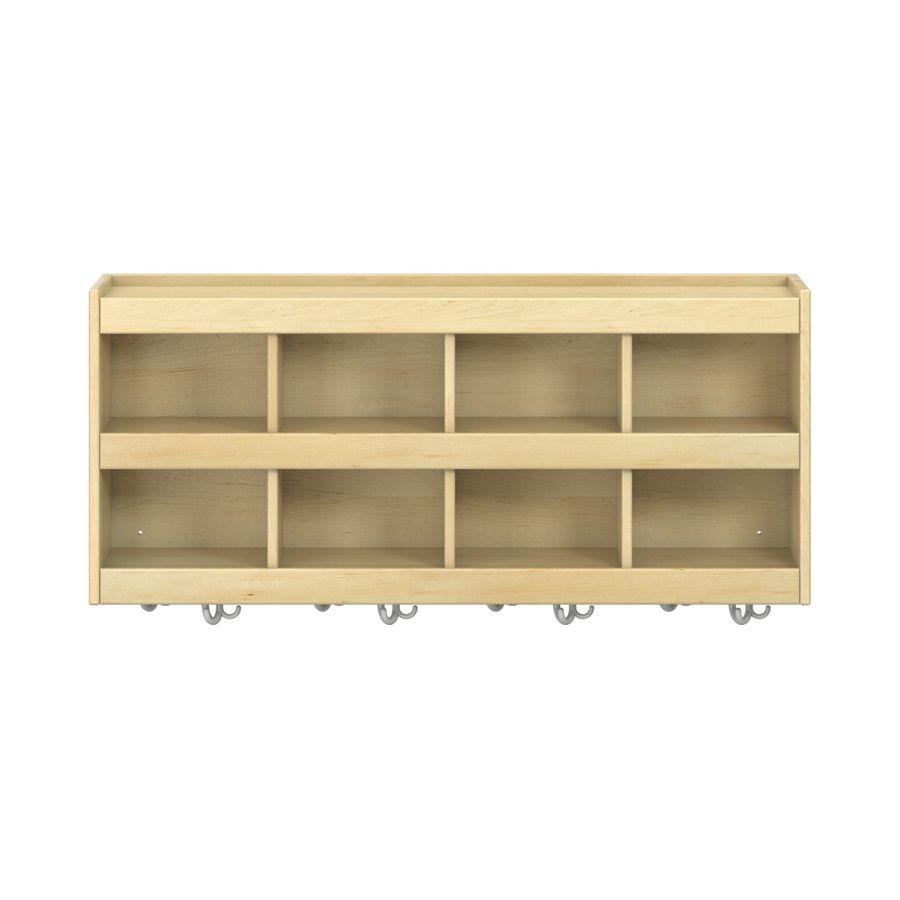 Hängeregal mit 8 Haken und 8 Fächer, B 120 x H 52,5 x T 33 cm