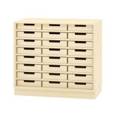 410.006.035K - Schrank mit 24 Eigentumskästen mit Sockel, Furnier, B 90 x H 80 x T 40 cm