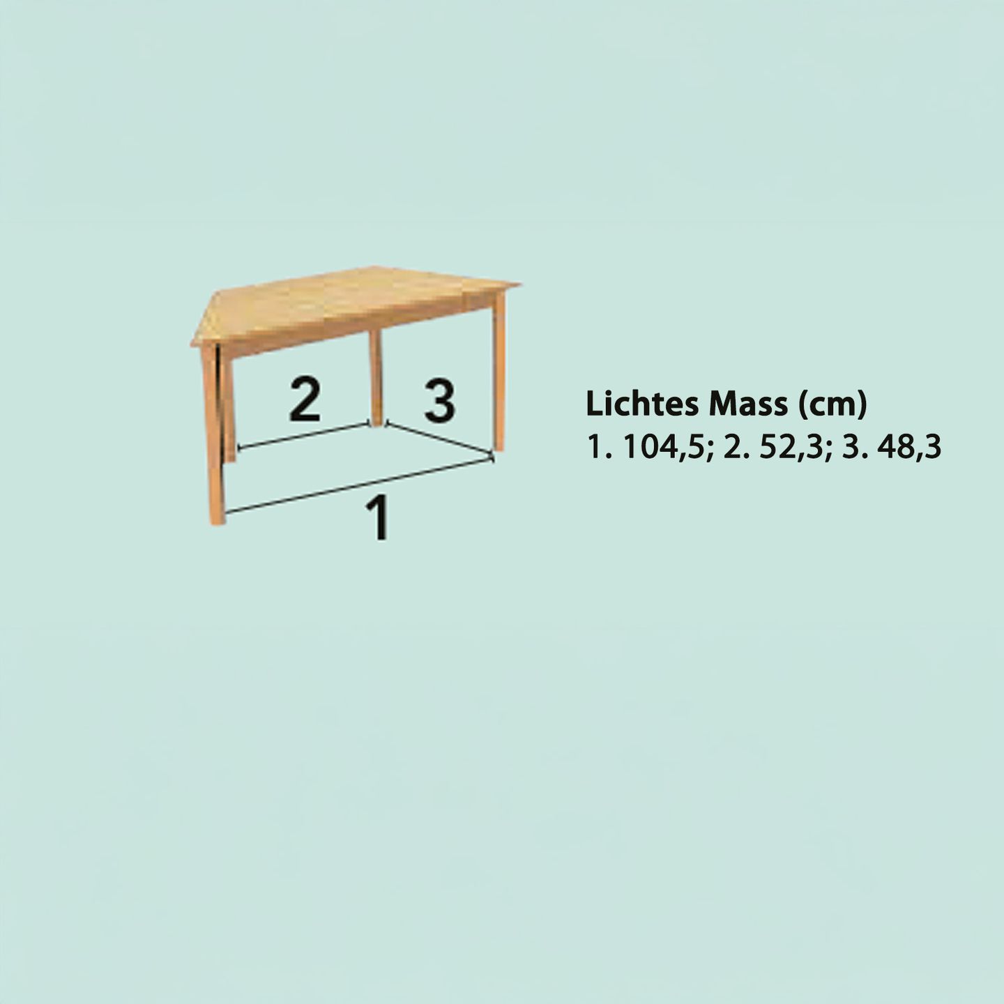 Trapez-Tisch modo, B 120 x S 60/60/60 cm