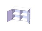 Aufsatzschrank mit Doppeltüren, Mittelwand, 1 Einlegeboden, abschliessbar, B 104,5 x H 72 x T 40 cm