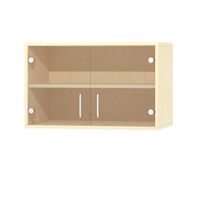 Aufsatzschrank mit Glastüren, Furnier, mit 1 Einlegeboden, B 80 x H 50 x T 40 cm