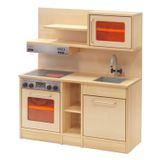 410.013.016 - Spielküche kompakt in Birke massiv, B 96 x H 110 x T 37,4 cm