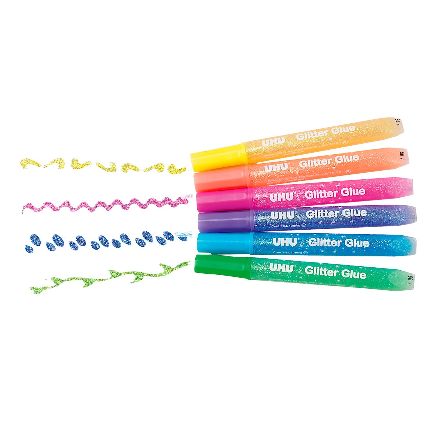 UHU Glitter Glue Shiny, 6 Farben