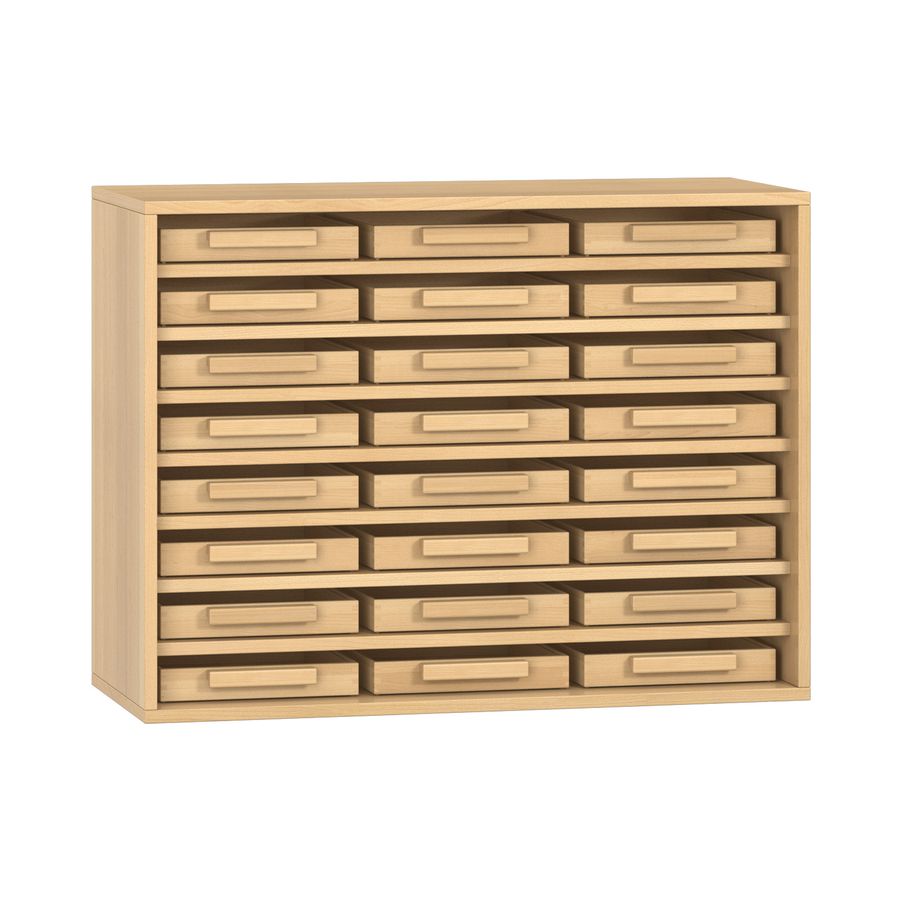 Pureo Eigentumsschrank Furnier mit 24 Kästen, 7 Einlegeböden, B 100 x H 75 x T 42 cm