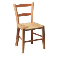 Tessinerstuhl hell, klein, Sitzfläche aus grüner Binse, B 35 x H 35/66 cm