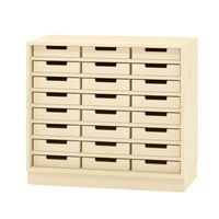 Schrank mit 24 Eigentumskästen mit Sockel, Furnier, B 90 x H 80 x T 40 cm