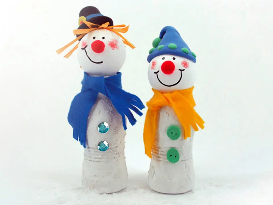 Bastelrezept PET-Schneemännder