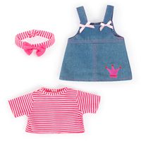 Jeanskleid mit Shirt für Puppen von 33-38 cm