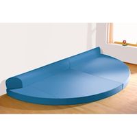 Viertelkreis-Klappmatte mit Kunstlederbezug, L 150 x H 15/30 x T 150 cm