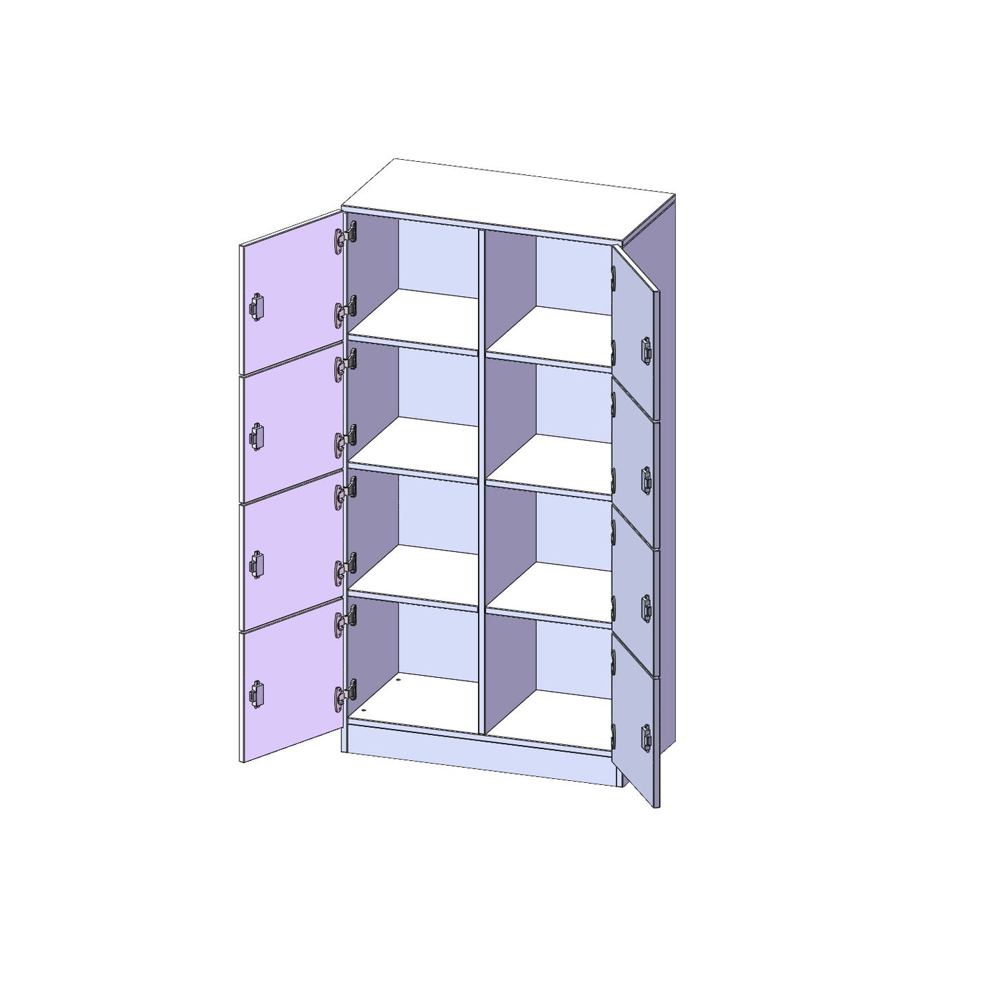 Schliessfachschrank mit 8 Schliessfächer, B 80 x H 154 x T 40 cm