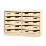 410.023.376K - Schrank mit 20 Eigentumskästen, Dekor, B 120 x H 80 x T 40 cm