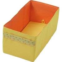 Stoffbox gelb/orange, B 18 x H 15 x T 35 cm