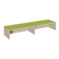Linoleumpodest mit offener Längsseite und Mittelwand, B 150 x H 24 x T 40 cm