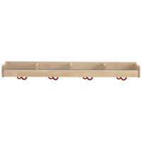 Niedrige Mützenablage YUNA mit 4 Fächer, B 120 x H 12,8 x T 22,1 cm