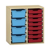 Pureo Regalschrank für Materialboxen Furnier, B 72 x H 75 x T 42 cm
