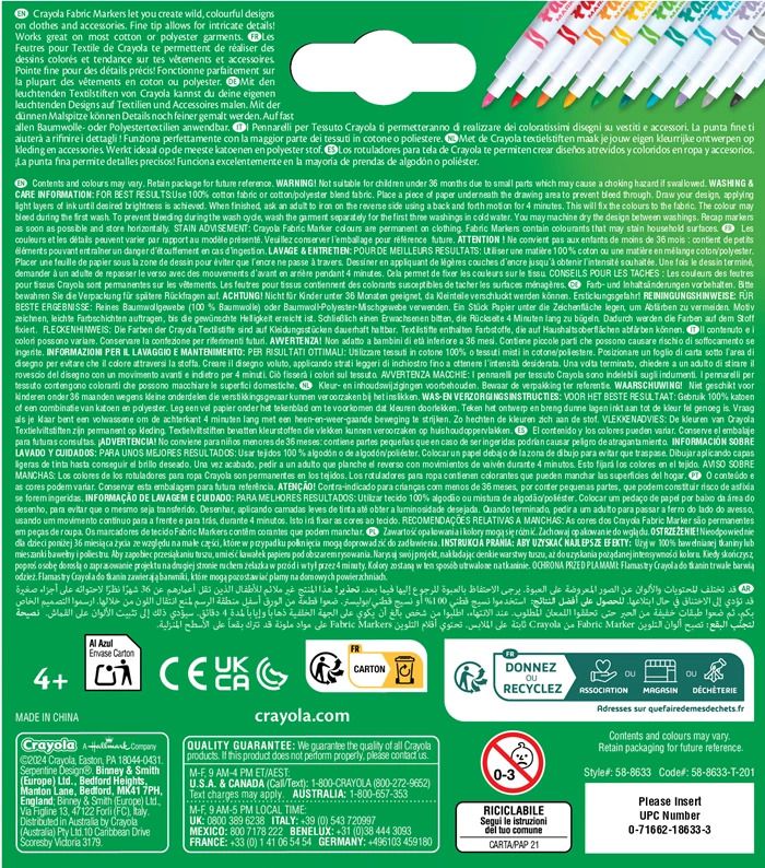 Textilstifte, 10 Farben