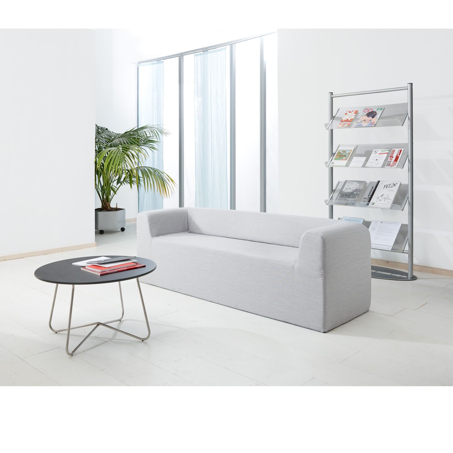 Hortsofa 3-Sitzer mit Stoffbezug, Sitzhöhe 38 cm
