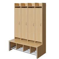 Spindgarderobe mit hoher Tür, 4 Plätze, Tür links angeschlagen, Griff rechts, B 110 x H 160 x T 55cm