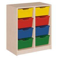 ErgoTray Regal mit Sockel, 8 hohen Boxen, B 70,5 x H 80 x T 40 cm