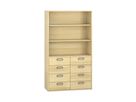 Pureo Türenschrank mit 8 Schubkästen, oben offen, Furnier
mit 3 Einlegeböden
B 100 x H 175 x T 42 cm