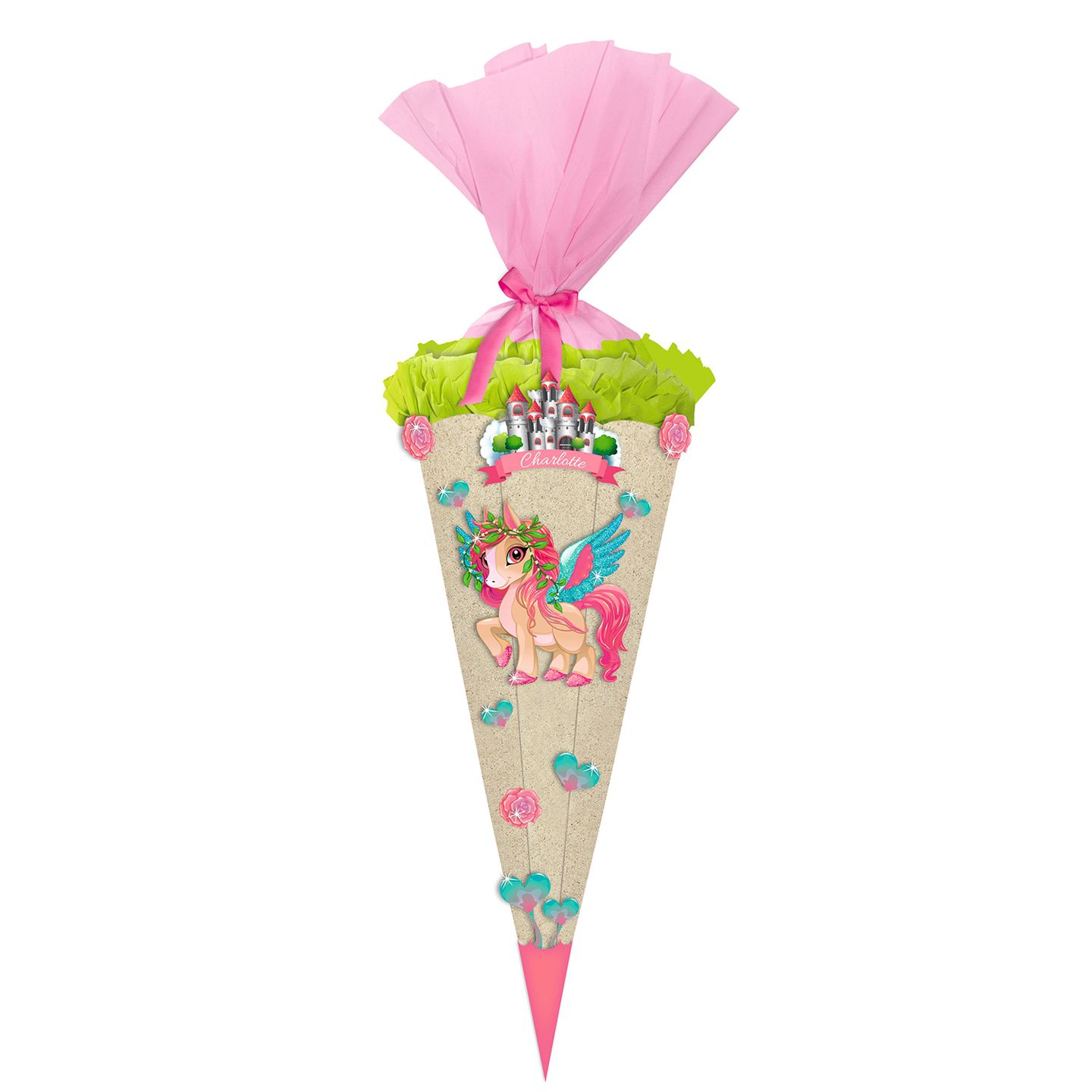 Schultüten Bastelset Pegasus Graspapier