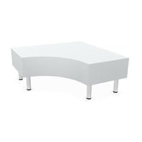 Eckpodest ohne Lehne in K200 polarweiss, B 130 x SH 53 x T 130 cm