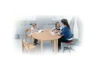 Halbrundtisch, B 120 x 60 cm, mit HPL Schichtstoff, Gleiter
