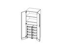 Garagenschrank mit 2 Rollcontainer mit je 4 hohen Boxen, B 80 x H 190 x T 60 cm
