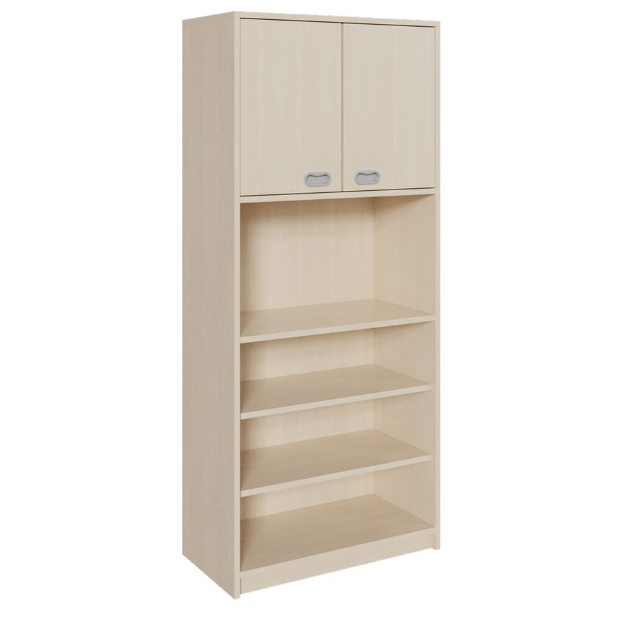 Schrank ohne Mittelwand, oben Fach mit Doppeltüren, unten mit 3 Einlegeböden, B 78 x H 180 x T 40 cm
