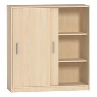 Schiebetürenschrank variando mit Mittelwand und 4 Einlegeböden, B 80 x H 117,4 x T 43,5 cm